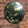 Round Metal Black Bird Design Mirror Family Wall Mounted Outdoor Garden Art