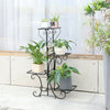 4 Potted Wrought Iron Plant Stand Metal Flower Rack Holder Home Office Decoratio