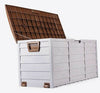 OUTDOOR GARDEN PLASTIC STORAGE SEAT UTILITY CHEST CUSHION SHED BOX TOOLS