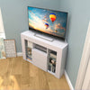 Modern TV Unit Cabinet Stand High Gloss Doors Matt Body with LED Lights Corner