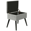 Ottoman Storage Velvet+MDF Toy Box Pouffe Seat Foot Stool With lid grey/pink