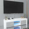 Modern TV Unit Stand White Cabinet Wood Matt & High Gloss Doors Sideboard LED