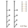 2Pcs 4.5Tiers Industrial Floating Iron Pipe Shelf Retro DIY Wall Mounted Bracket