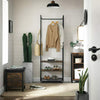 Industrial Coat Rack Vintage Tree Stand Rustic Shelf Hanger Hall Rail Shoe Bench