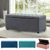 Velvet Ottoman Stool Chest Sturdy Book Toy Storage Box Window Seat Hallway Chair