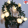LED Artificial Rose Flower Fairy String Lights Home Party Wedding Decor Lamp UK