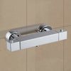 Square Thermostatic Shower Bar Mixer Valve Tap Chrome Bathroom Twin Outlet