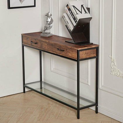 2 Drawers Dressing Table Console Vanity Computer Desk Bedroom Furniture Office