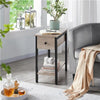 Side Table 2-Tier End Table w/ Drawer Open Shelf Wood Nightstand Stable & Sturdy