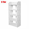5 Tiers Shoe Rack Storage Shelf Display Stand Organiser Wood Unit Cabinet White