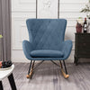 Fabric Padded Rocking Chair Comfy Relaxing Rocker Lounge Armchair Home Furniture