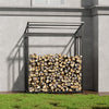 XL Firewood Log Rack with Cover Fire Logs Metal Store Outdoor 185x70x185cm Black