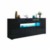 Modern LED Light Sideboard TV Cabinet Stand Unit High Gloss 3 Doors 5 Drawers
