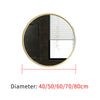 Gold Round Wall Mirror Bathroom Frame Mirror Iron Wall Mounted Mirror 50CM
