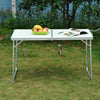 Outsunny 4ft Aluminium Portable Folding Camping Picnic Table Outdoor Garden