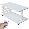 Modern 2 Tiers LED Coffee Tea Table Living Room Furniture White High Gloss