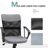 Vinsetto Office Chair Linen Mesh Fabric Swivel Home Desk Chair w/ Wheel, Grey