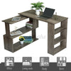 L-shaped Computer Desk Corner PC Table Workstation Home Office Shelves Rotatable