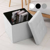 Folding Ottoman Storage Box Pouffe Seat Stool Home Chair Footstool Storage-Bench