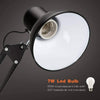 Metal Swing Arm Desk Lamps with LED Bulb Clamp Adjustable Table Lamp for Bedroom