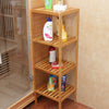 Bamboo Bathroom Shelf with 4 Tiers 110 x 36 x 33 cm Free-Standing Shelving Unit