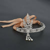 Gatsby 1920's Flapper Crystal Pearl Headpiece Headband Bracelet Silver Ring Set
