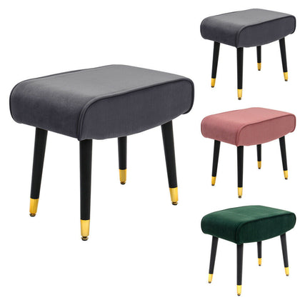 NEW Velvet Seat Footrest Pouffe Footstool Stool Padded Ottoman Sofa Bench Chair