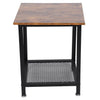 2 Tier Coffee Table Sofa Side End Tea Table with Storage Shelf for Living Room