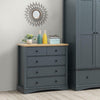 Carden Bedroom White Dark Grey Double Wardrobe 3+2 7 Drawer Bedside Cabinet