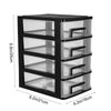 4 Tier Plastic Drawer Storage Box Home Office Desktop Organiser Unit Boxes Black