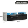 Modern TV Unit Cabinet Stand High Gloss Doors & Matt Body With Led Lights