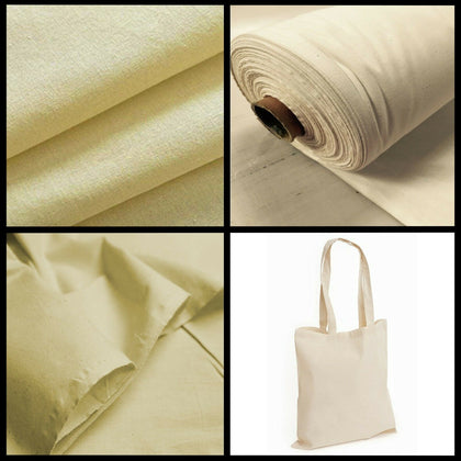 Calico Cotton Fabric Natural Canvas Plain 60