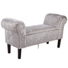 Crushed Velvet Fabric/Linen Bench Bed End Seat Chair Window Sofa Side Ottoman