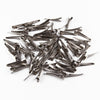 100PCS Small Medium Lot Silver Crocodile Alligator Bow Blank Hair Clips Pinch
