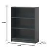 3 Tier Bookcase Wide Display Shelving Storage Unit Wood Furniture Dark Grey