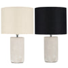 Modern Cement Effect Living Room Lounge Table Lamp Fabric Drum Shade + LED Bulb