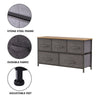 Fabric Chest of 5 Drawers Cabinet Storage Unit Bedside Table Organiser Grey