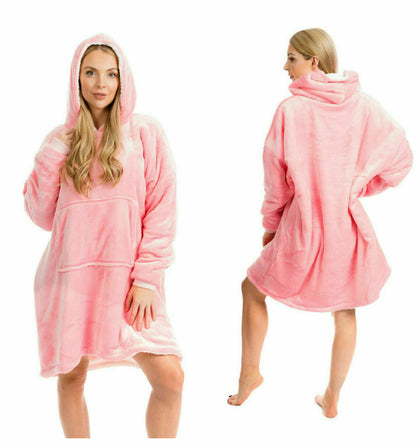 UK-Hoodie Blanket Oversized Ultra Plush Comfy Sherpa Giant Big Hooded Sweatshirt