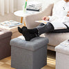 Folding Ottoman Storage Box Pouffe Seat Stool Home Chair Footstool Storage-Bench