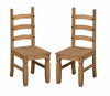 Corona Dining Chairs x 2 Slat Back Mexican Pine