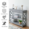 3-Tier Console Table X-Design Hallway Storage Cabinet Sofa Side Table W/ Drawer