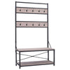 Coat Stand Hallway Shoe Rack Hat Coat Hanger Shelf Storage Rack Vintage Wooden