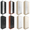 Wardrobe With Mirror 2 High Gloss Write Storage Drawers Door Shelf Bedroom