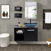 Countertop Basin Set Tempered Glass Wash Bowl Waste Tap Under Sink Unit Cabinet