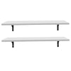 Pack of 2 Floating White Corner Shelf Shelves Wooden Wall Storage Unit Bedroom