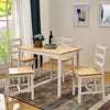 Compact Solid Wood Dining Table and 4 Chairs Set Home Kitchen Furniture 4 Colors