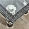 Rectangle Modern Tempered Glass Coffee Table Black Cage With Shelf Living Room