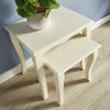 Cream Nest of Tables Side End Occasional Coffee Set of 2 Nested Sculpted Legs