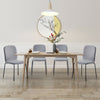 2 pcs Grey Fabirc Dining Chairs Kitchen Dining Room Chairs Modern Metal Legs