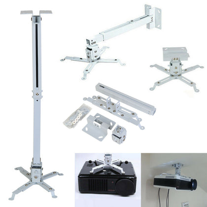4 Arms Projector Ceiling Wall Mount Bracket LED LCD DLP Monitor Tilt Extendable